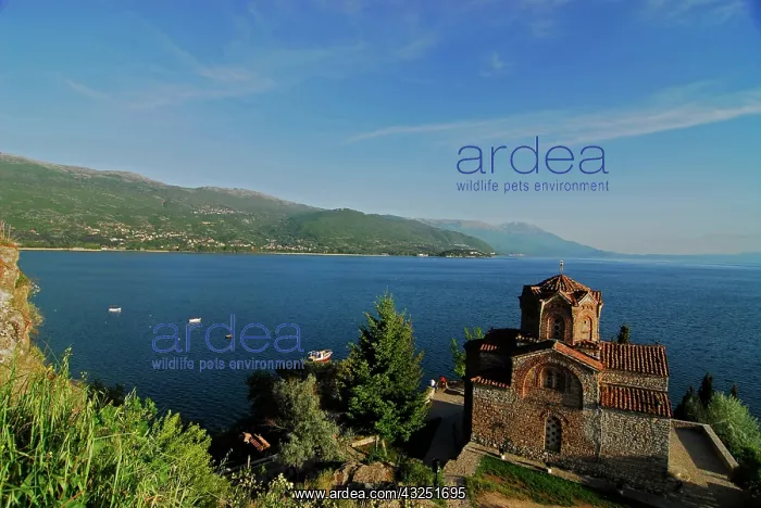 : Macedonia, Ohrid. Old orthodox church built : Macedonia, Ohrid. Old orthodox church built