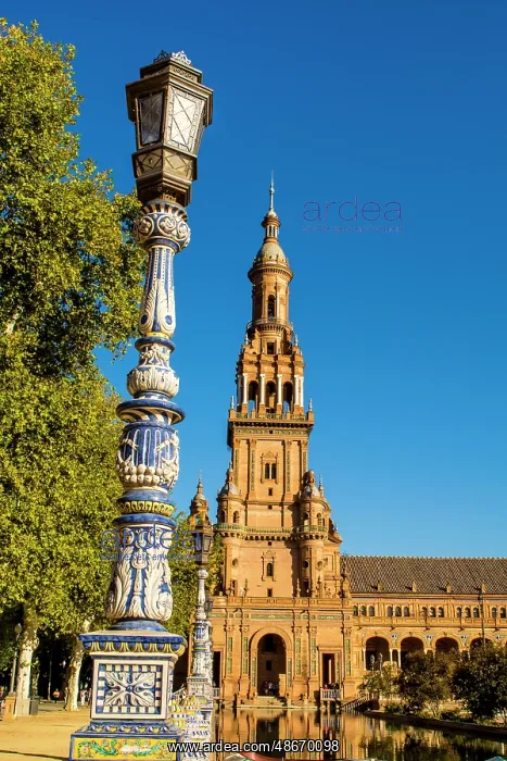 : Main building in Plaza de Espana, Seville, Andalusia, Spain : Main building in Plaza de Espana, Seville, Andalusia, Spain