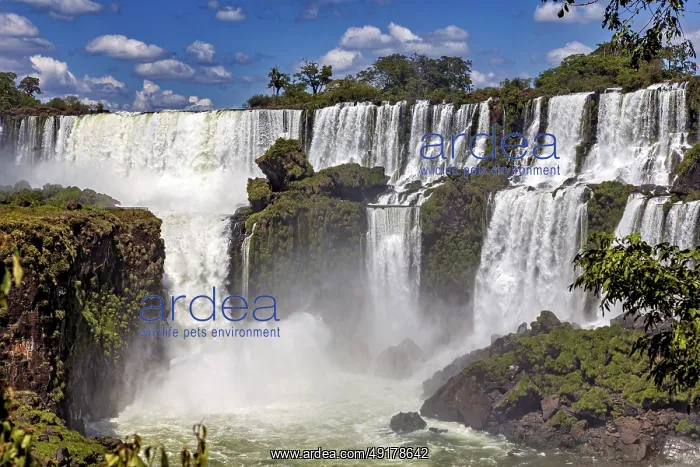  : Majestic waterfalls and cliffs in a tropical landscape