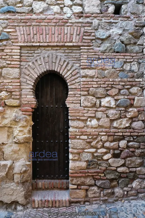 : Malaga, Spain. Ancient Alcazaba in Malaga which was built by : Malaga, Spain. Ancient Alcazaba in Malaga which was built by
