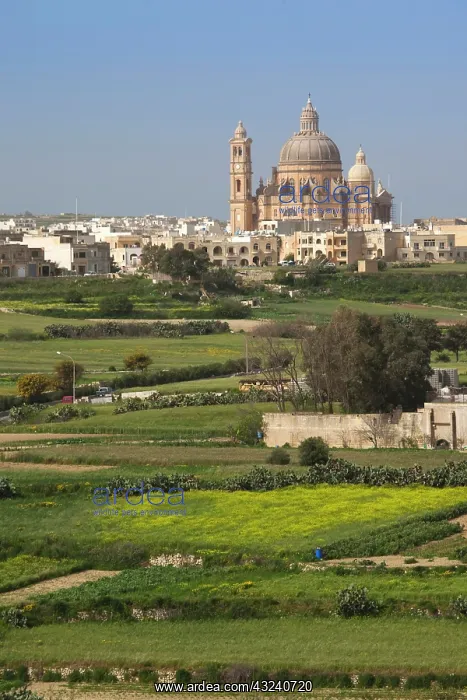 : Malta, Gozo Island, Xewkija, elevated view : Malta, Gozo Island, Xewkija, elevated view