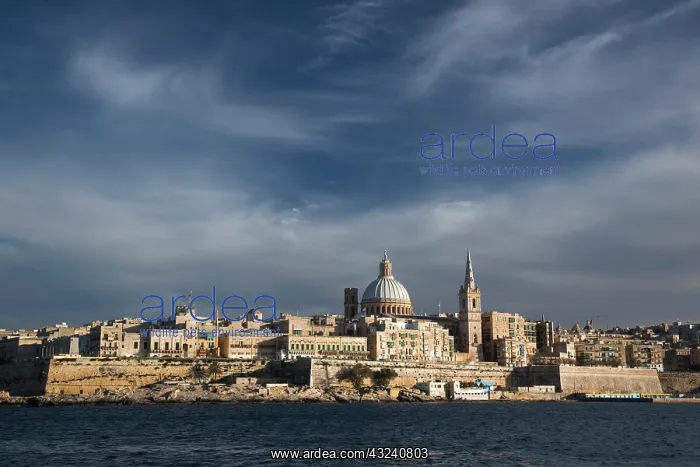 : Malta, Valletta, skyline with St. Paul's : Malta, Valletta, skyline with St. Paul's