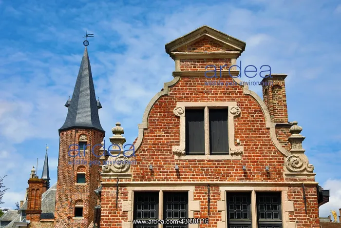 : Medievel tower and traditional roof decorations : Medievel tower and traditional roof decorations