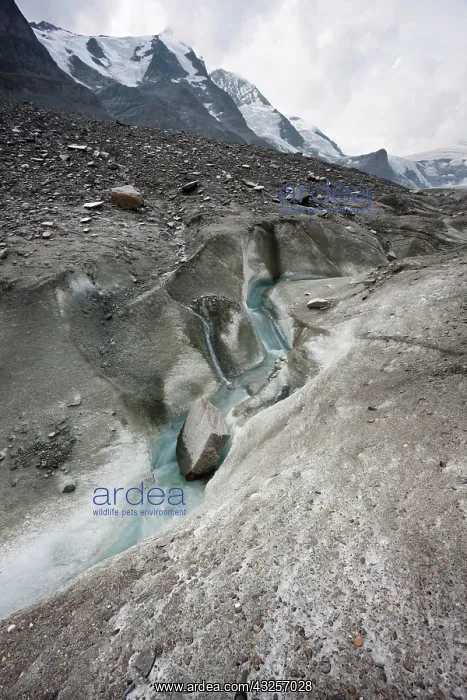 : meltwater channel and creek on the surface : meltwater channel and creek on the surface