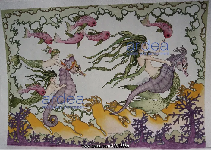 : MERMAID PAINTING - THE TRAVELERS : MERMAID PAINTING - THE TRAVELERS