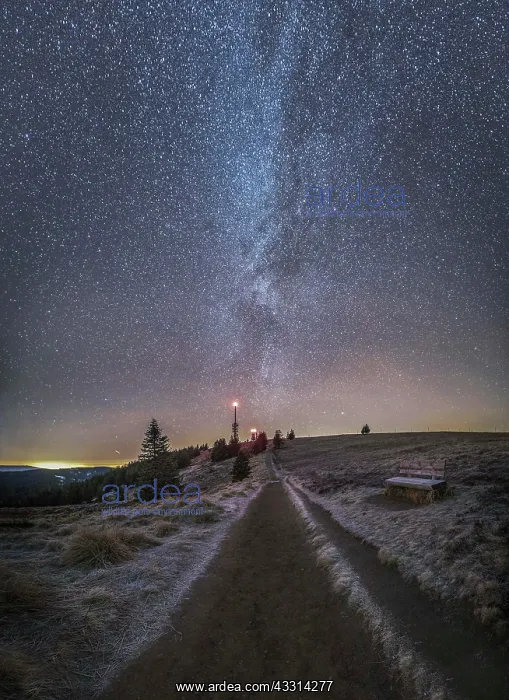 : Milky Way over Feldberg in winter, Baden-Wurttemberg : Milky Way over Feldberg in winter, Baden-Wurttemberg
