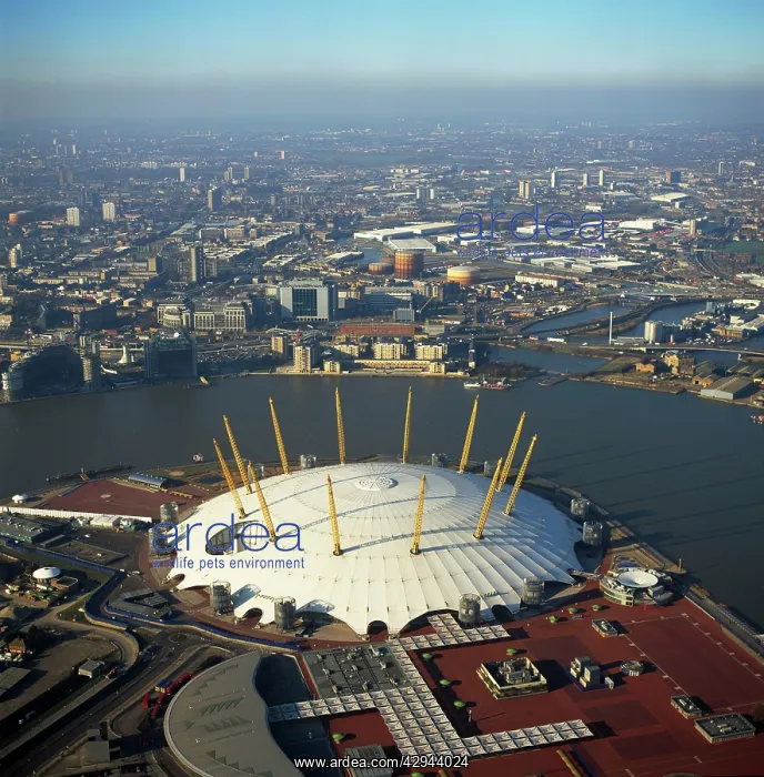 : Millennium Dome and the River Thames : Millennium Dome and the River Thames