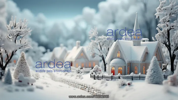  : Miniature holiday christmas decorated town and snowy