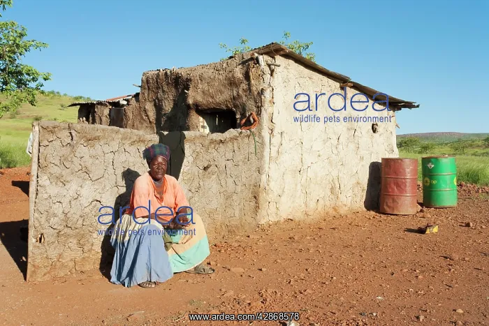 : The modest home of a Damara family in the Damaraland : The modest home of a Damara family in the Damaraland