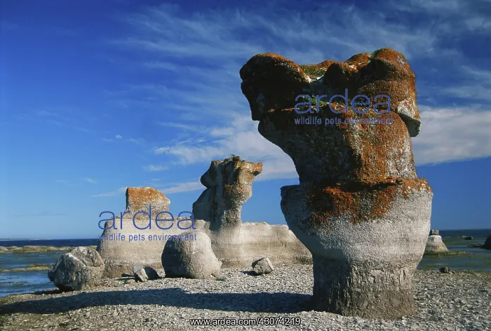 : Monoliths Formed by Erosion, Mingan Islands, Quebec : Monoliths Formed by Erosion, Mingan Islands, Quebec