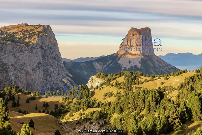 : Mont Aiguille (2086m) seen from Pas de lAiguille : Mont Aiguille (2086m) seen from Pas de lAiguille