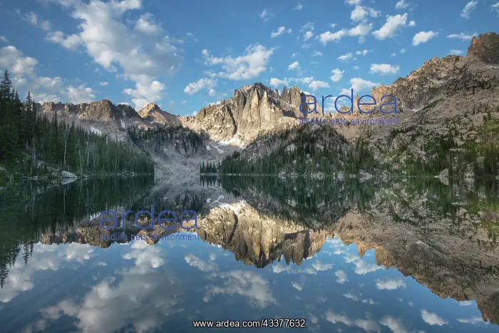 : Monte Verita Peak mirrored in still waters of Baron : Monte Verita Peak mirrored in still waters of Baron