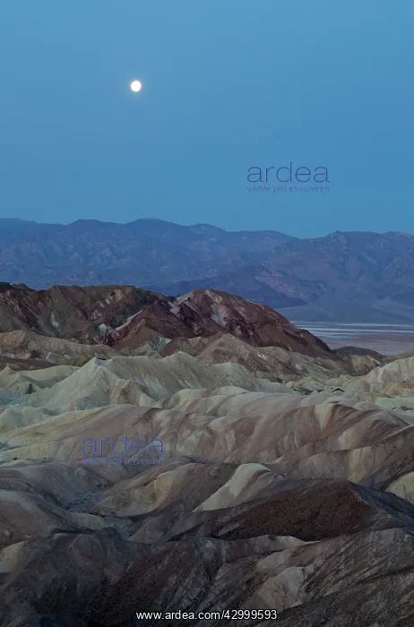 : Full Moon - at dawn over the Panamint Range and : Full Moon - at dawn over the Panamint Range and