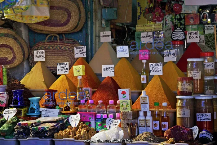  : Morocco - market stall selling spices