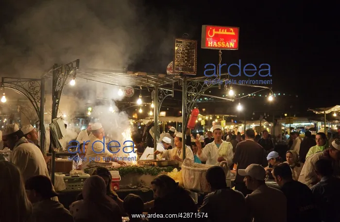 : Morocco - One of the numerous food stalls at Djemaa : Morocco - One of the numerous food stalls at Djemaa