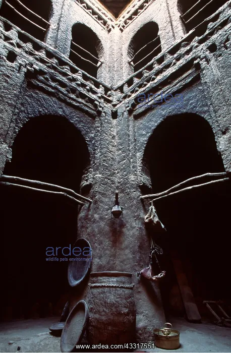 : MOROCCO - Restored walls of Berber courtyard, Oulad : MOROCCO - Restored walls of Berber courtyard, Oulad