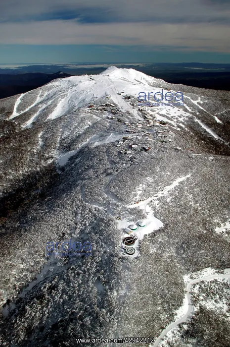 : Mount Buller Alpine Resort.aerial view in winter : Mount Buller Alpine Resort.aerial view in winter