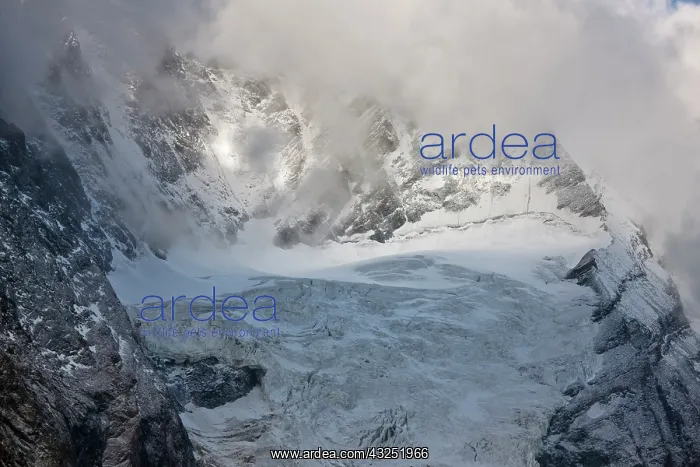 : Mount Grossglockner (3798m) in clouds with : Mount Grossglockner (3798m) in clouds with