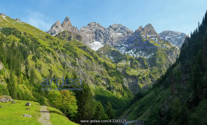 : Mount Trettachspitze and mount Madelegabel in the : Mount Trettachspitze and mount Madelegabel in the