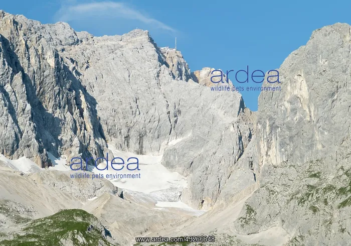 : Mount Zugspitze seen from valley Hoellental : Mount Zugspitze seen from valley Hoellental