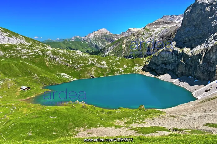 : Mountain lake Iffigsee, Lenk in the Simmental, Switzerland : Mountain lake Iffigsee, Lenk in the Simmental, Switzerland