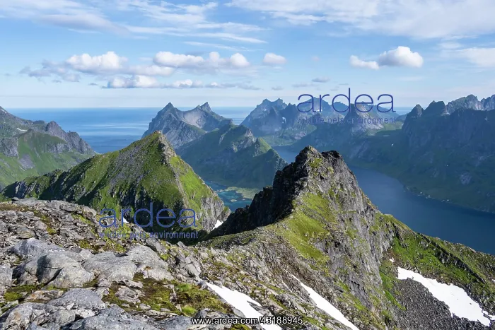 : Mountain landscape with fjord Kjerkfjorden, view : Mountain landscape with fjord Kjerkfjorden, view