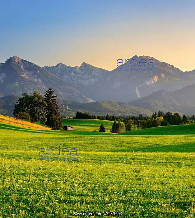  : Mountain landscape, green meadows and mountains