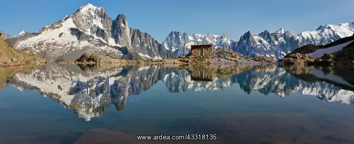 : Mountain panorama with water refelction in Lac Blanc : Mountain panorama with water refelction in Lac Blanc