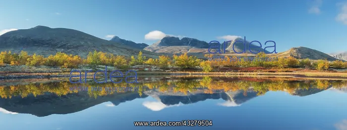 : Mountains Hogronden and Digerronden mirrored in a lake at Do : Mountains Hogronden and Digerronden mirrored in a lake at Do