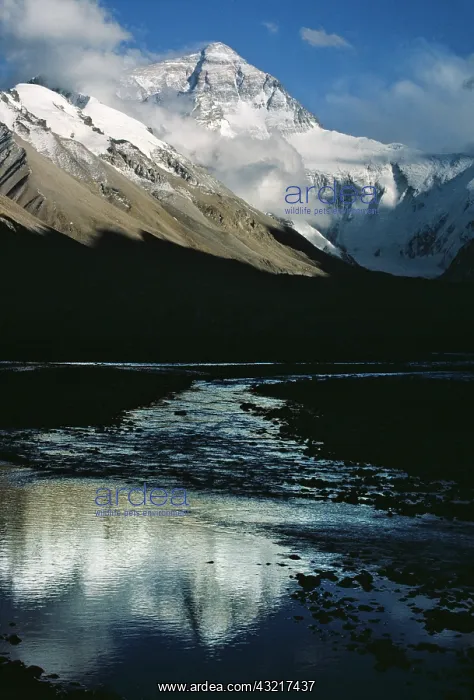 : Mt. Everest and Rongbuk Glacier, Tibet : Mt. Everest and Rongbuk Glacier, Tibet