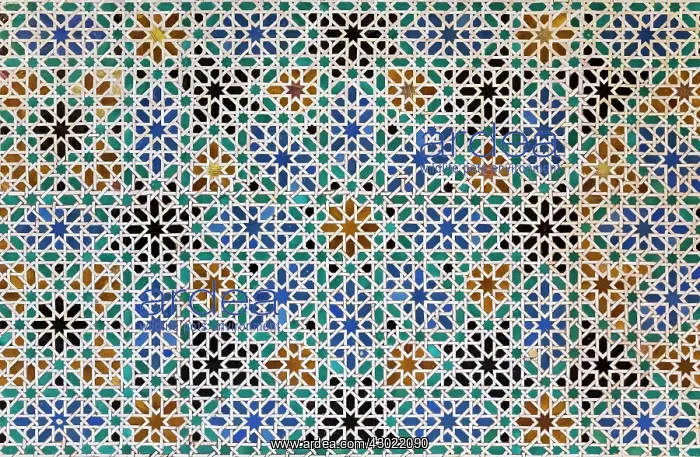  : Mudejar tiles with their Moorish geometric patterns