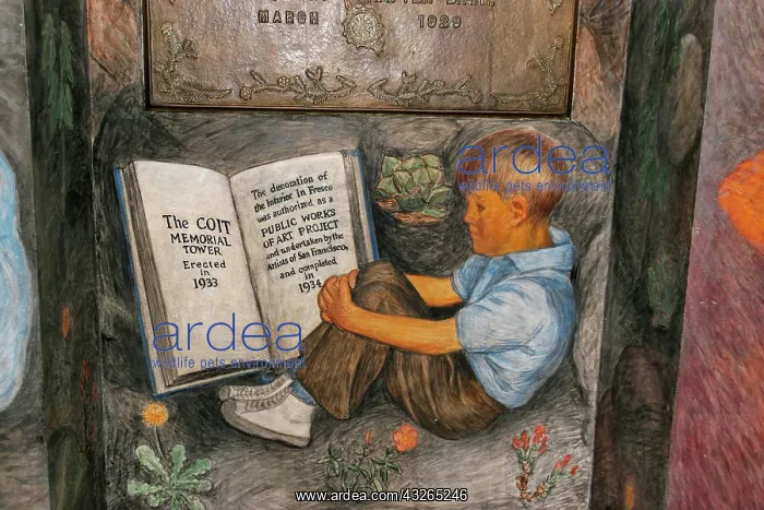 : Mural in Coit Tower, Telegraph Hill, San Francisco : Mural in Coit Tower, Telegraph Hill, San Francisco