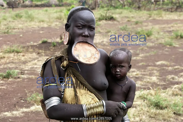 : Mursi people - woman with lip plate / plug / disk : Mursi people - woman with lip plate / plug / disk