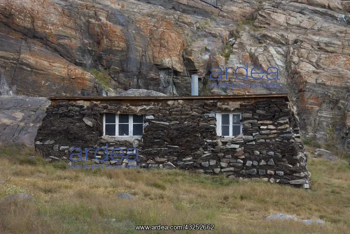 : Museum houses made of peat and rocks - Uummannaq, Greenland : Museum houses made of peat and rocks - Uummannaq, Greenland