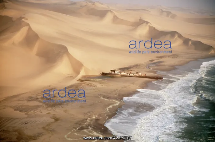: Namibia - Atlantic Ocean with the Shaunee wreck : Namibia - Atlantic Ocean with the Shaunee wreck