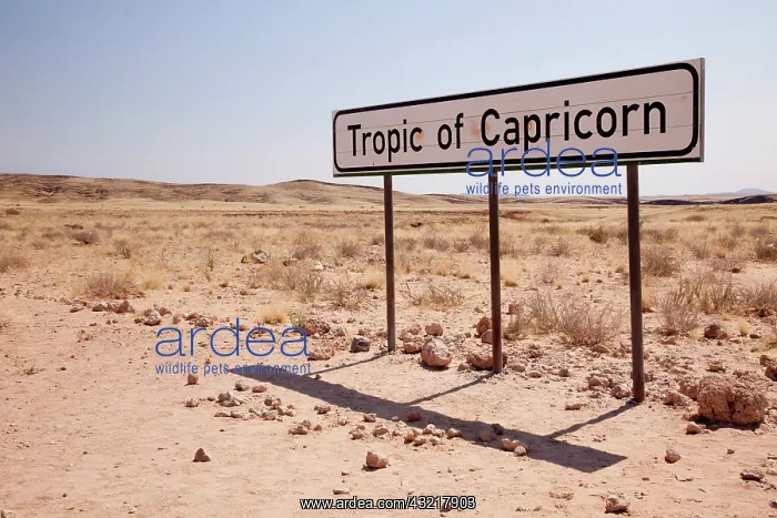 : Namibia. Sign marks the Tropic of Capricorn : Namibia. Sign marks the Tropic of Capricorn