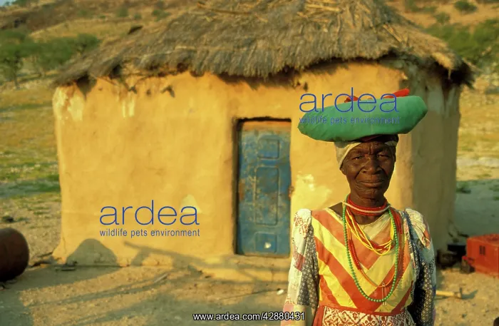 : Namibia - Traditionally dressed Herero woman at : Namibia - Traditionally dressed Herero woman at