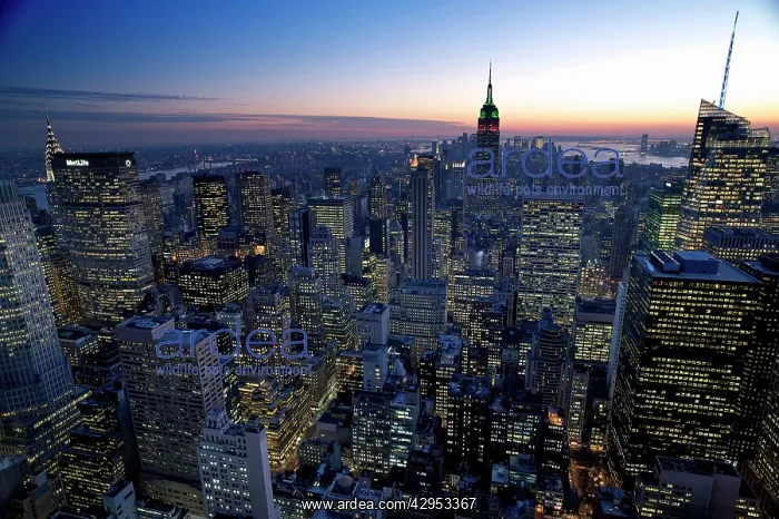 : New York City - Manhattan - at dusk from 30 Rockefeller : New York City - Manhattan - at dusk from 30 Rockefeller