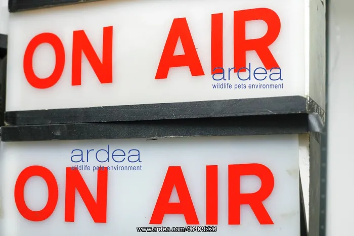 : New York City, New York, USA. Vintage On Air signs : New York City, New York, USA. Vintage On Air signs