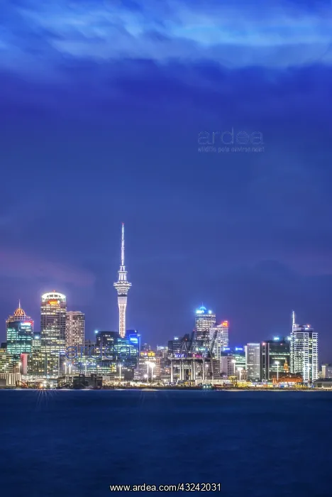 : New Zealand, North Island, Devonport, Twilight : New Zealand, North Island, Devonport, Twilight
