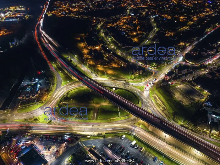 : Night Top Down over Penn Inn Flyover and Roundabout : Night Top Down over Penn Inn Flyover and Roundabout
