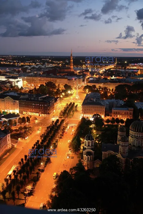 : The night view of city of Riga. Latvia : The night view of city of Riga. Latvia