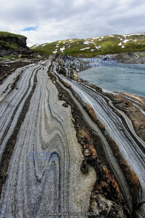 : Norway. Folds and intrusions forming intricate : Norway. Folds and intrusions forming intricate