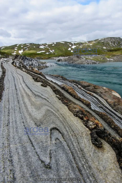 : Norway. Folds and intrusions forming intricate : Norway. Folds and intrusions forming intricate
