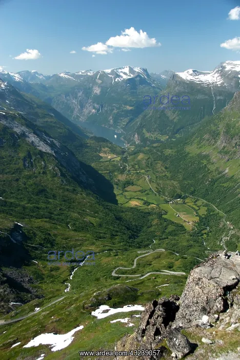: Norway, Geiranger. View of the port of Geiranger : Norway, Geiranger. View of the port of Geiranger