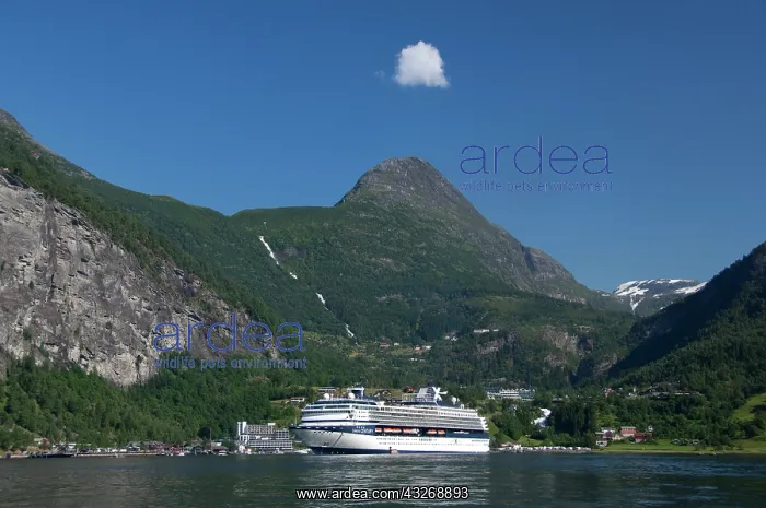 : Norway, Geirangerfjord, Geiranger. Cruise : Norway, Geirangerfjord, Geiranger. Cruise