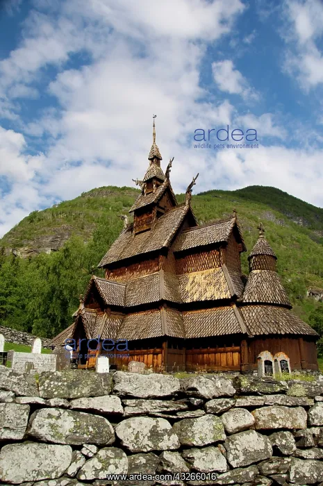 : Norway, Laerdal. Borgund stave-church, c.1180 : Norway, Laerdal. Borgund stave-church, c.1180
