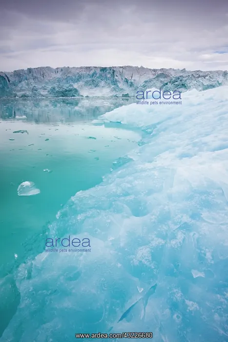 : Norway, Svalbard, Spitsbergen, Blue iceberg : Norway, Svalbard, Spitsbergen, Blue iceberg