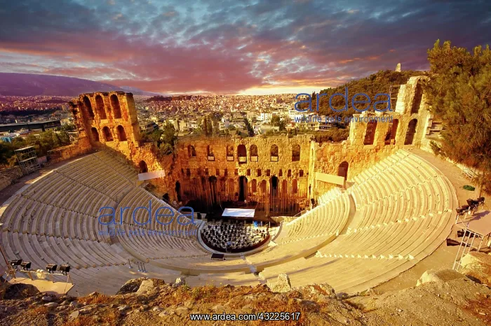 : Odeon of Herodes Atticus, an amphitheater on the : Odeon of Herodes Atticus, an amphitheater on the