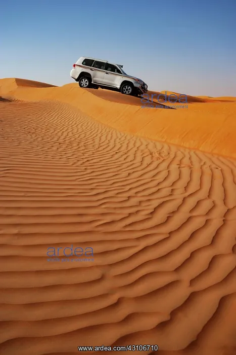 : Off-road vehicle in the sand dunes, desert safari : Off-road vehicle in the sand dunes, desert safari